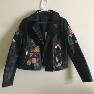 Embroidered Leather Jacket